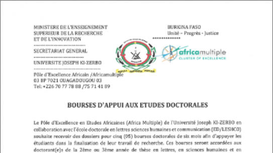 Bourses d’appui aux études doctorales 2022