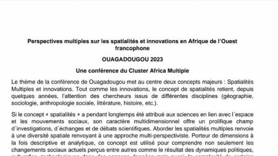 Appel à propositions pour la Conférence du cluster Africa Multiple à Ouagadougou